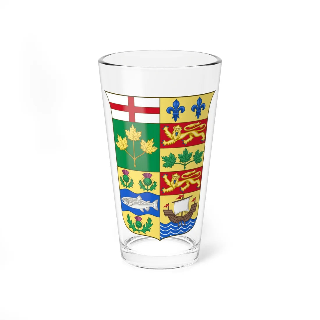 Arms of Canada 1868 (Canada) (Coat of Arms) Pint Glass 16oz 16oz - Go Mug Yourself