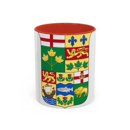 Arms of Canada 1870 - Accent Coffee Mug 11oz Red - Go Mug Yourself
