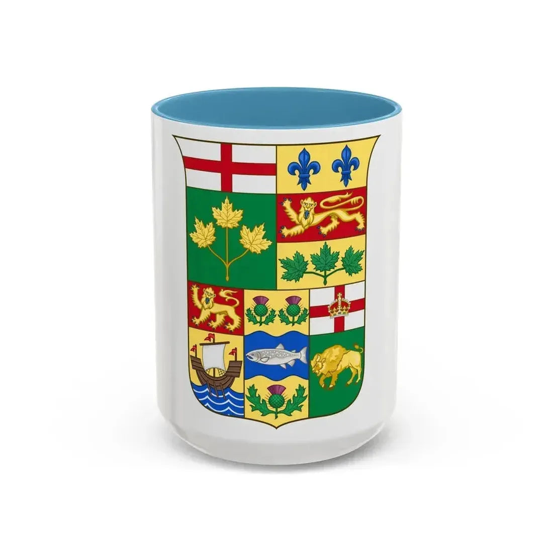 Arms of Canada 1870 - Accent Coffee Mug 15oz Light Blue - Go Mug Yourself