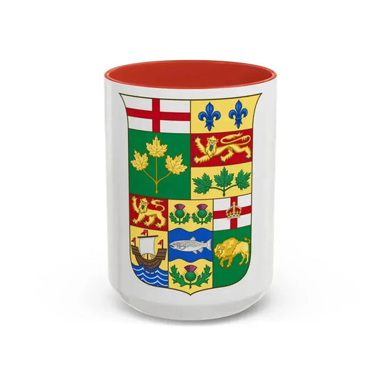 Arms of Canada 1870 - Accent Coffee Mug 15oz Red - Go Mug Yourself