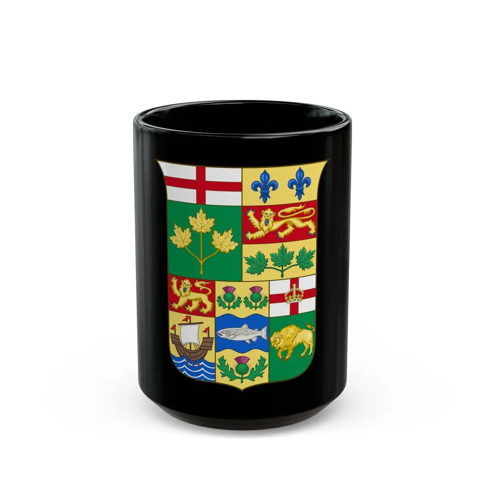 Arms of Canada 1870 - Black Coffee Mug-15oz-Go Mug Yourself