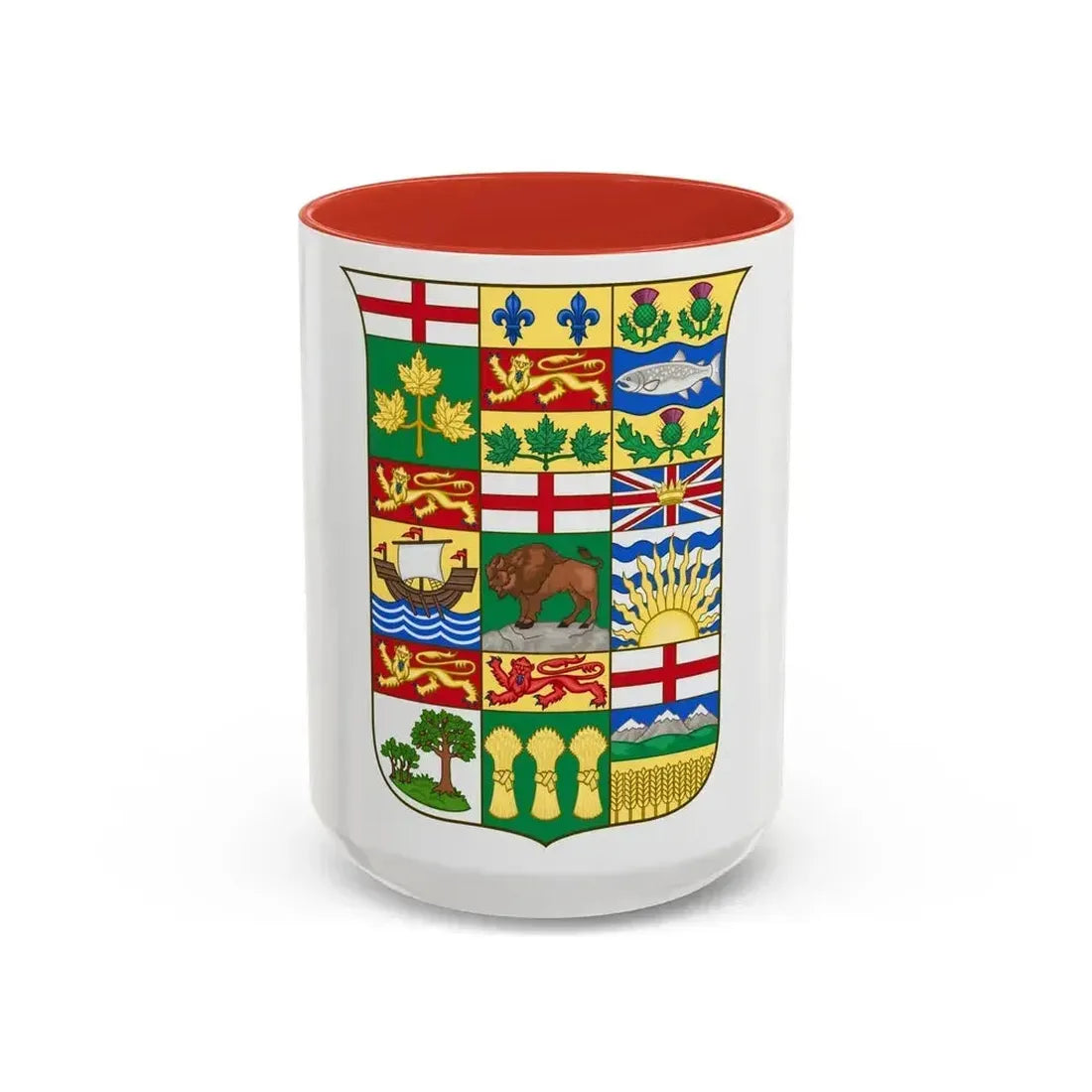 Arms of Canada 1907 - Accent Coffee Mug 15oz Red - Go Mug Yourself