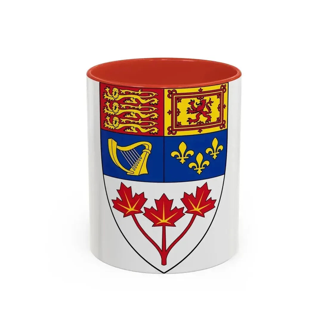 Arms of Canada (shield) - Accent Coffee Mug 11oz Red - Go Mug Yourself