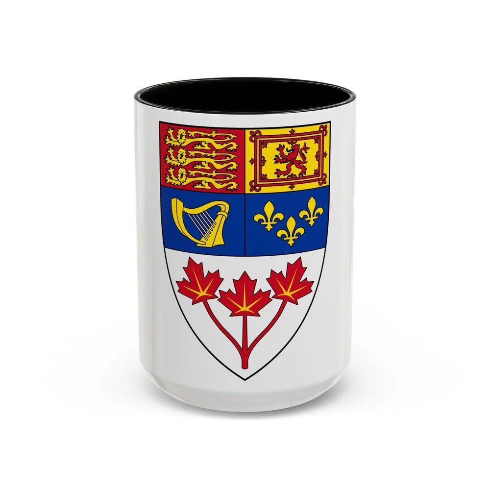 Arms of Canada (shield) - Accent Coffee Mug-15oz-Black-Go Mug Yourself