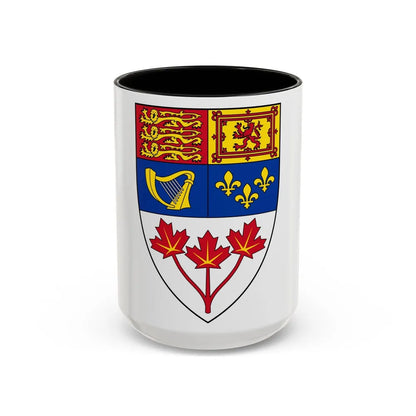 Arms of Canada (shield) - Accent Coffee Mug-15oz-Black-Go Mug Yourself