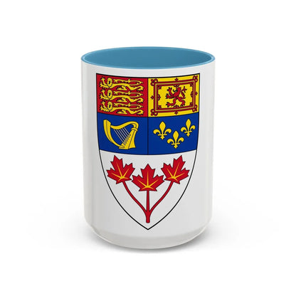 Arms of Canada (shield) - Accent Coffee Mug-15oz-Light Blue-Go Mug Yourself