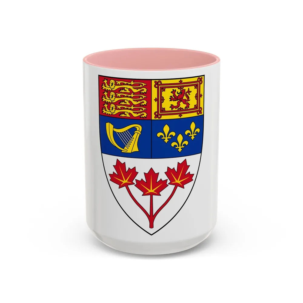 Arms of Canada (shield) - Accent Coffee Mug-15oz-Pink-Go Mug Yourself