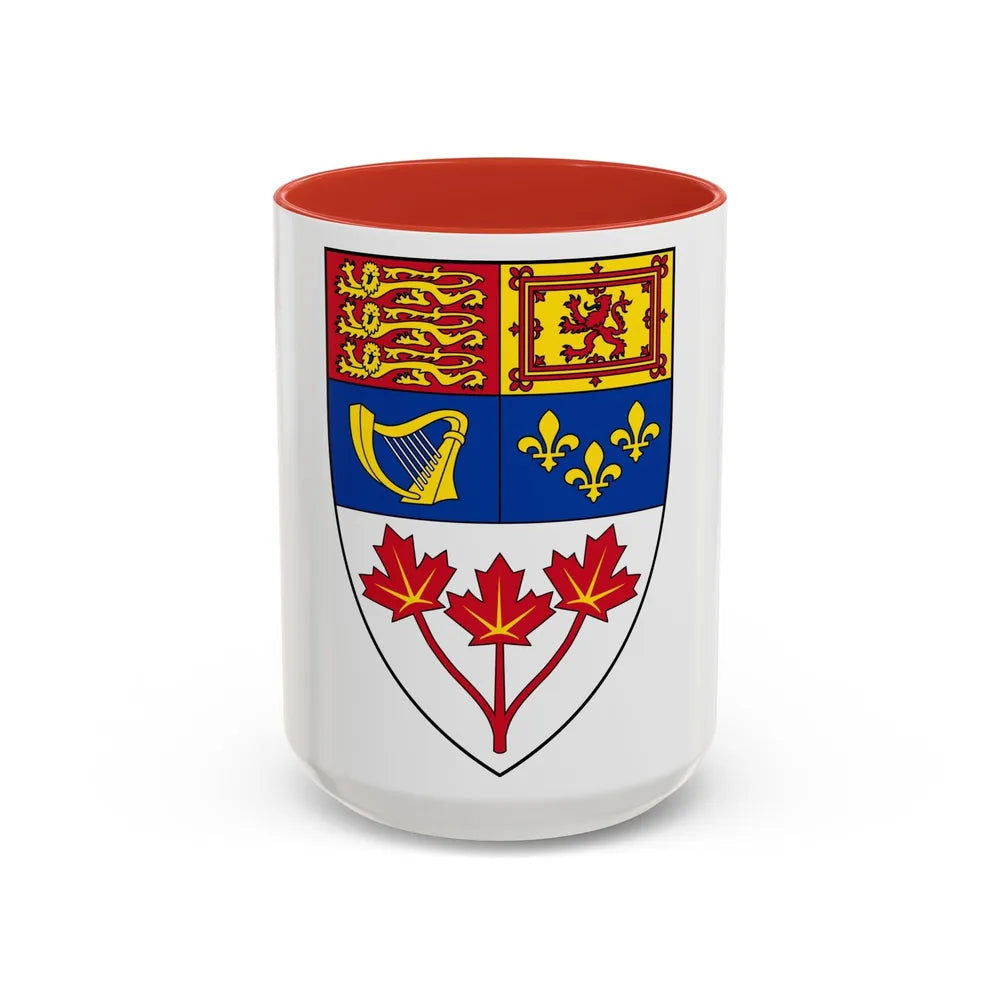 Arms of Canada (shield) - Accent Coffee Mug-15oz-Red-Go Mug Yourself