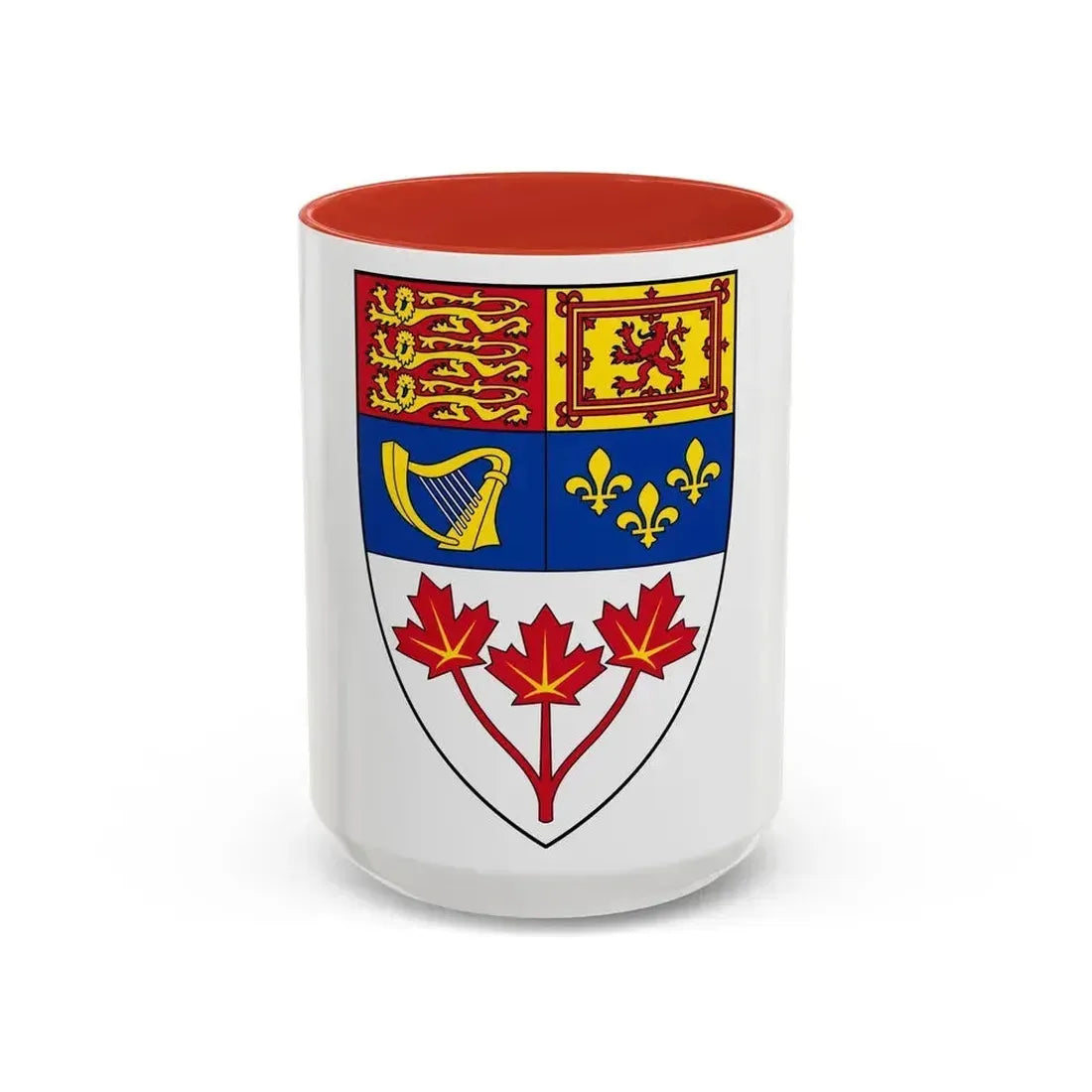Arms of Canada (shield) - Accent Coffee Mug 15oz Red - Go Mug Yourself
