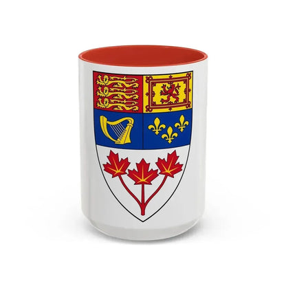 Arms of Canada (shield) - Accent Coffee Mug 15oz Red - Go Mug Yourself