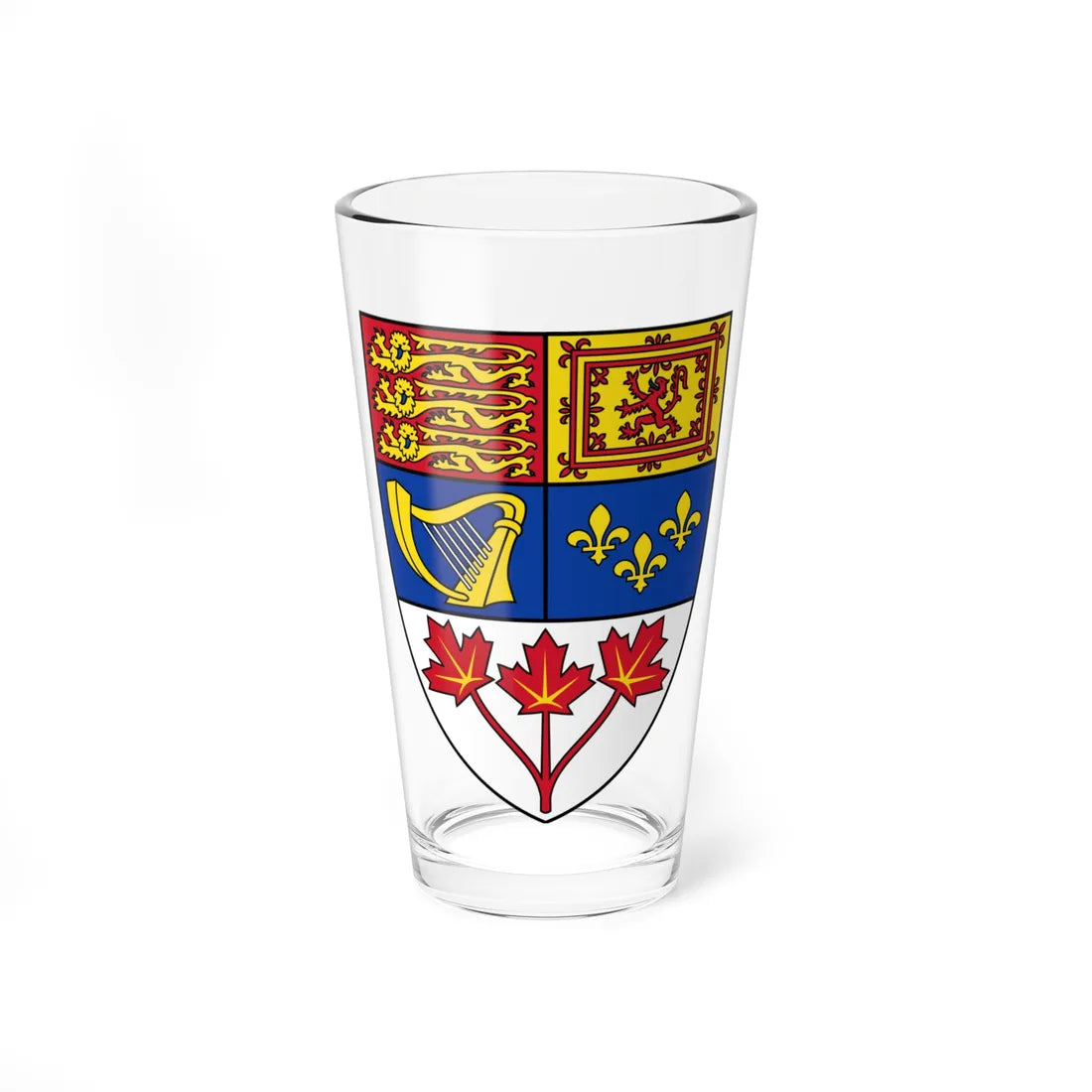 Arms of Canada shield (Canada) (Coat of Arms) Pint Glass 16oz 16oz - Go Mug Yourself