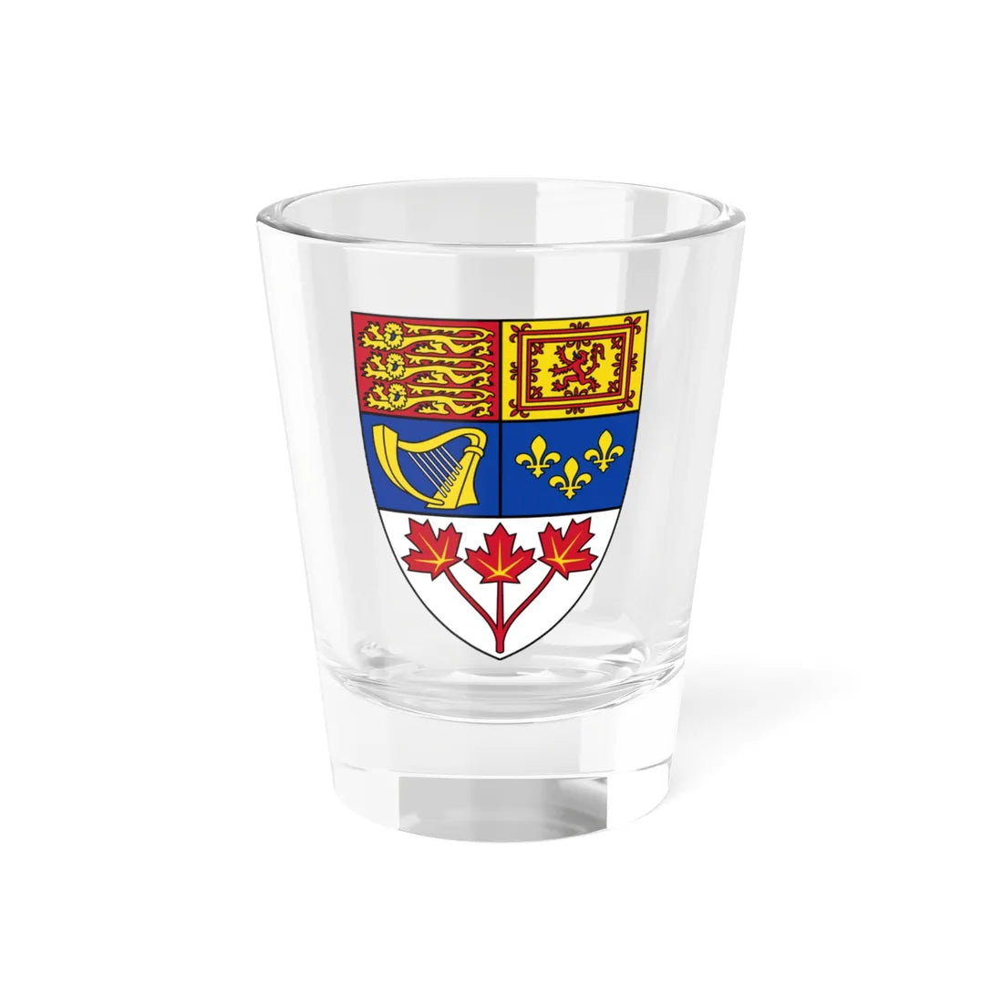 Arms of Canada shield (Canada) (Coat of Arms) Shot Glass 1.5oz 1.5oz - Go Mug Yourself