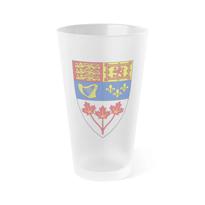 Arms of Canada (shield) - Frosted Pint Glass 16oz-16oz-Frosted-Go Mug Yourself