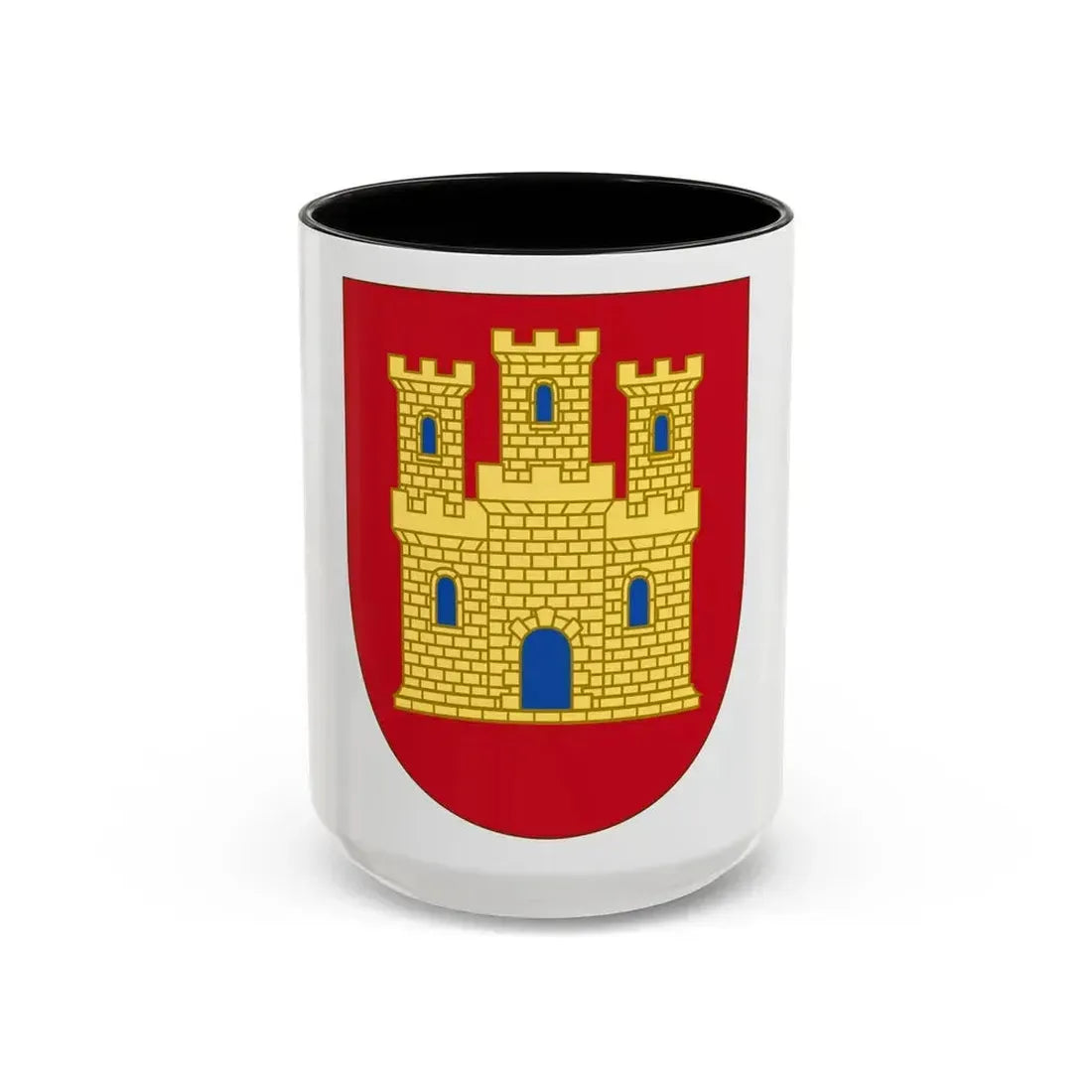 Arms of Castile - Accent Coffee Mug 15oz Black - Go Mug Yourself