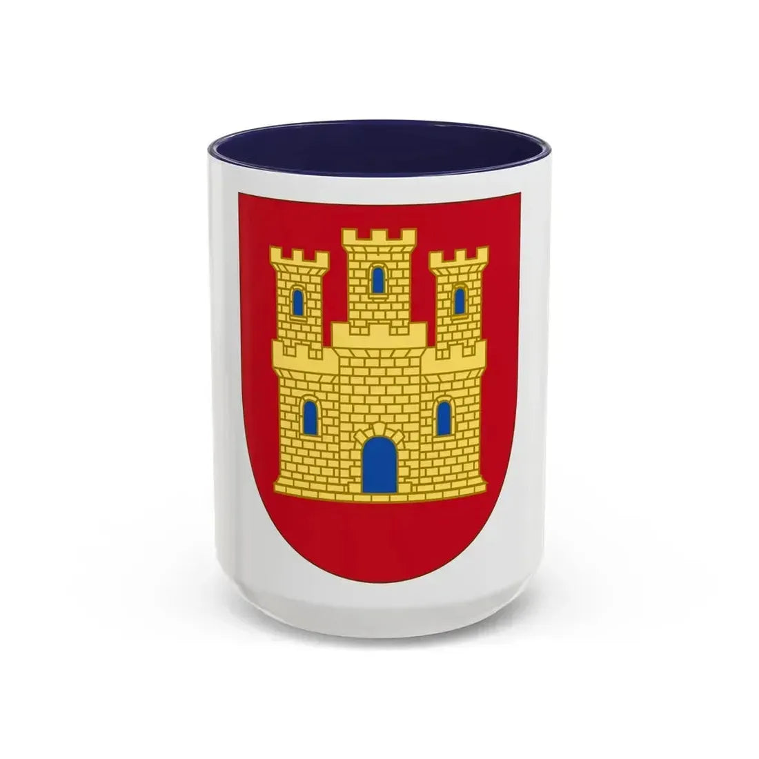 Arms of Castile - Accent Coffee Mug 15oz Navy - Go Mug Yourself