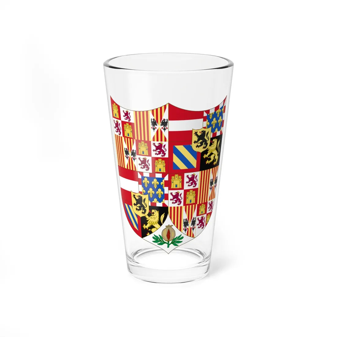 Arms of Charles I of Spain 1516-1518 (Spain) (Coat of Arms) Pint Glass 16oz 16oz - Go Mug Yourself