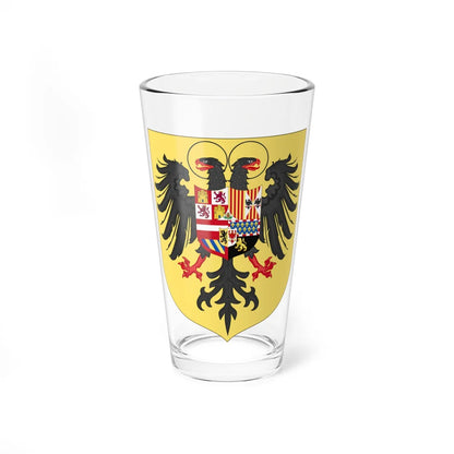 Arms of Charles I of Spain Charles V as Holy Roman Emperor-Or shield variant 1530-1556 (Spain) (Coat of Arms) Pint Glass 16oz 16oz - Go Mug Yourself
