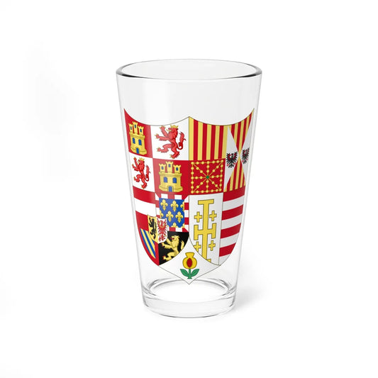 Arms of Charles V Holy Roman Emperor Charles I as King of Spain In Italy (Italy) (Coat of Arms) Pint Glass 16oz 16oz - Go Mug Yourself