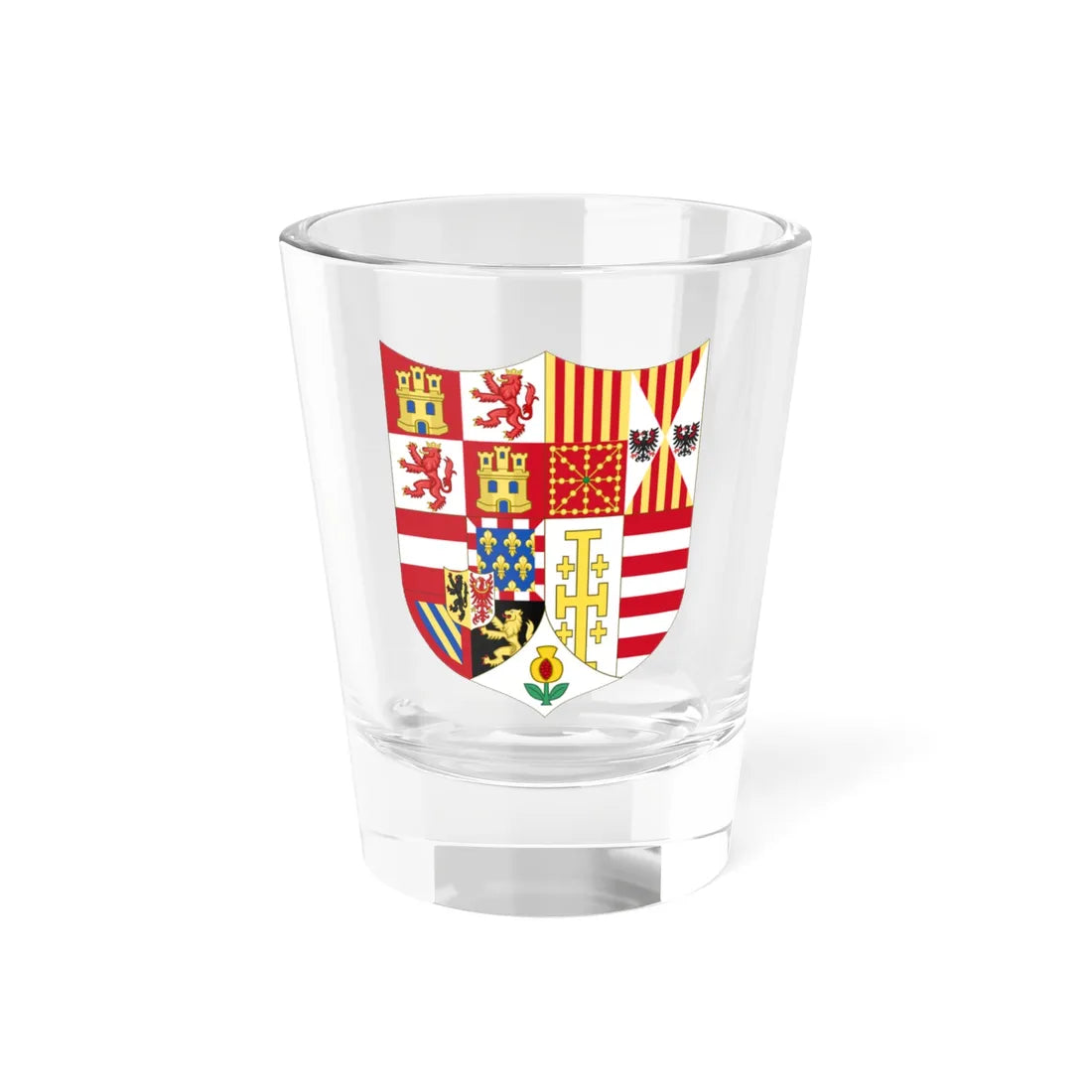 Arms of Charles V Holy Roman Emperor Charles I as King of Spain In Italy (Italy) (Coat of Arms) Shot Glass 1.5oz 1.5oz - Go Mug Yourself