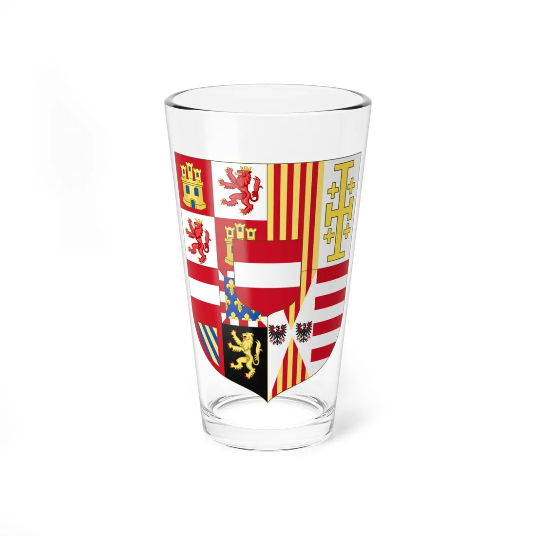 Arms of Charles VI of Austria as Monarch of Naples and Sicily (Italy) (Coat of Arms) Pint Glass 16oz 16oz - Go Mug Yourself