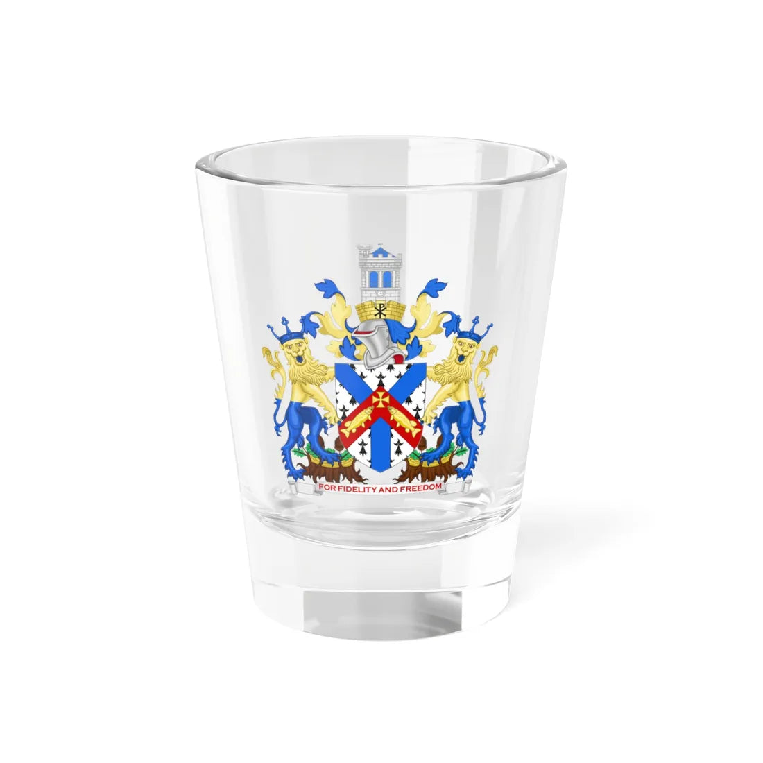 Arms of Christchurch Town Council (England) (Coat of Arms) Shot Glass 1.5oz 1.5oz - Go Mug Yourself