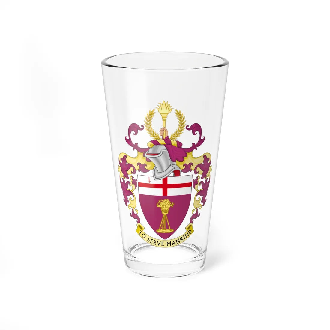 Arms of City University of London (United Kingdom) (Coat of Arms) Pint Glass 16oz 16oz - Go Mug Yourself