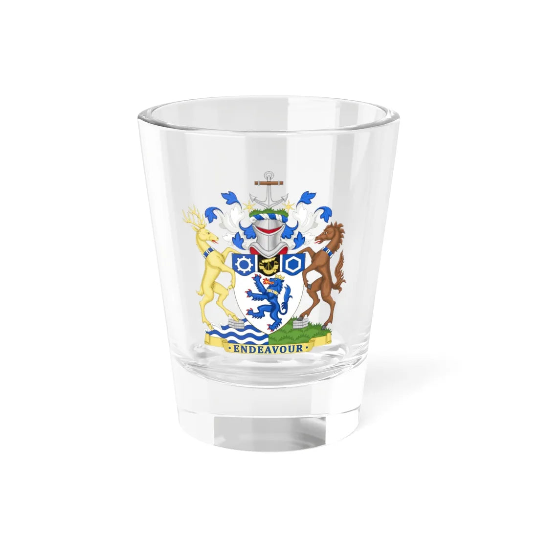 Arms of Cleveland County Council (England) (Coat of Arms) Shot Glass 1.5oz 1.5oz - Go Mug Yourself