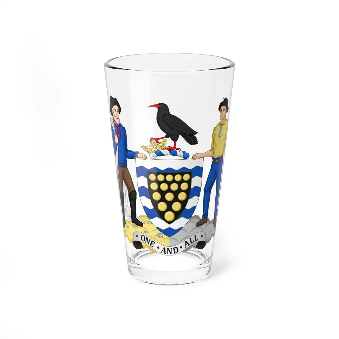 Arms of Cornwall Council (England) (Coat of Arms) Pint Glass 16oz 16oz - Go Mug Yourself