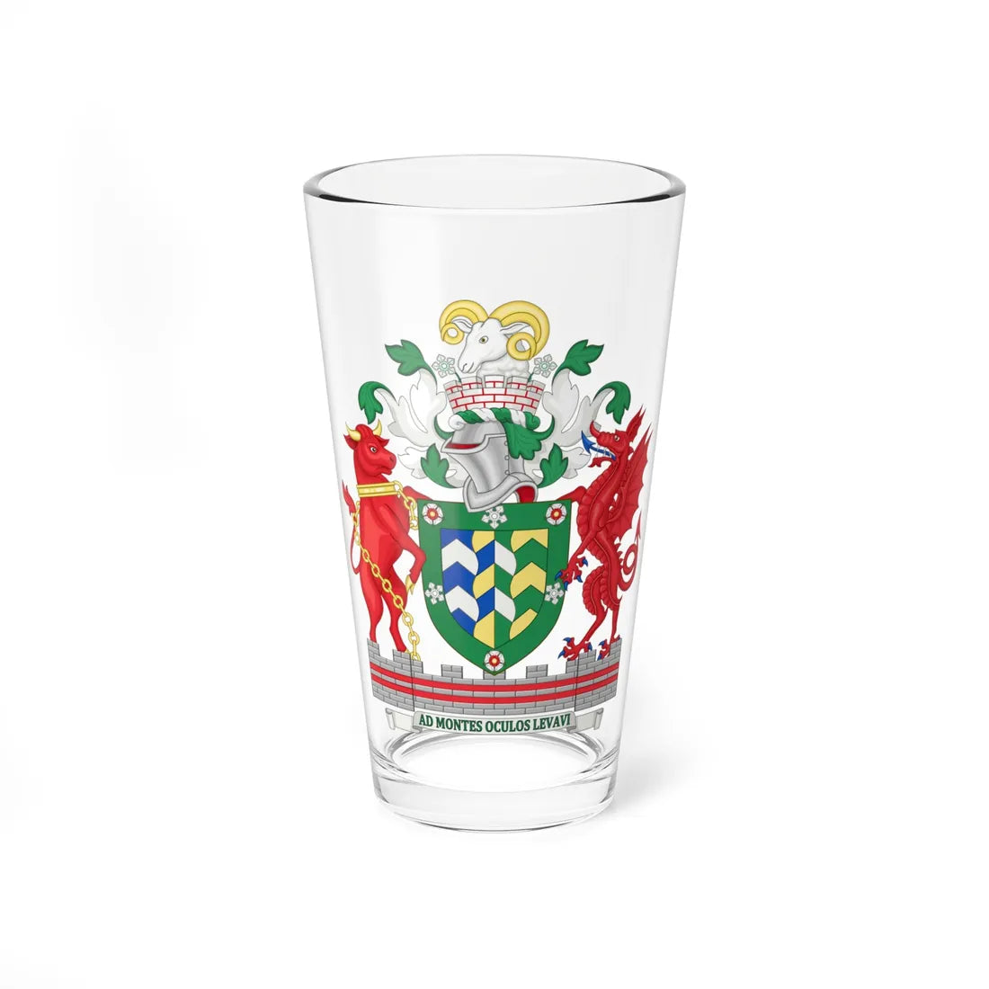 Arms of Cumbria County Council (England) (Coat of Arms) Pint Glass 16oz 16oz - Go Mug Yourself