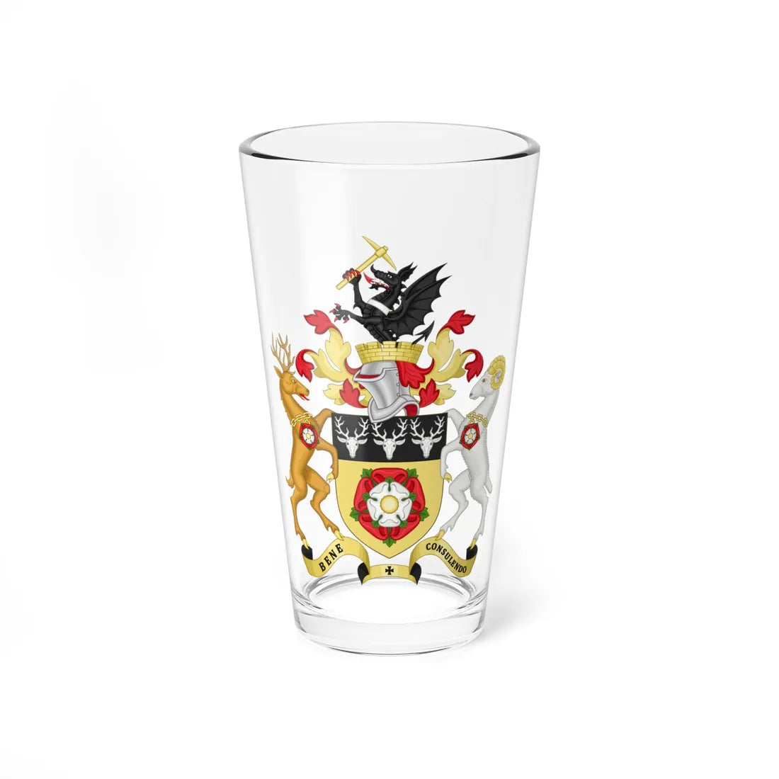 Arms of Derbyshire County Council (England) (Coat of Arms) Pint Glass 16oz 16oz - Go Mug Yourself