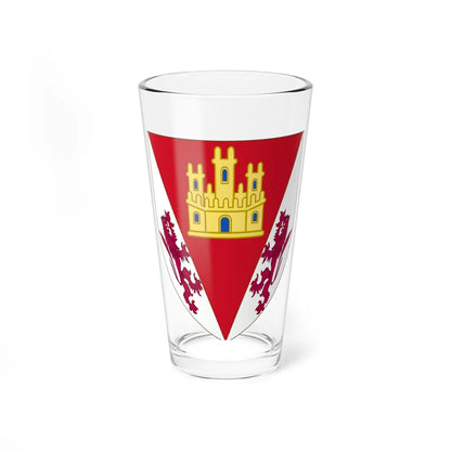 Arms of Diego of Castile son of King Peter (Spain) (Coat of Arms) Pint Glass 16oz 16oz - Go Mug Yourself