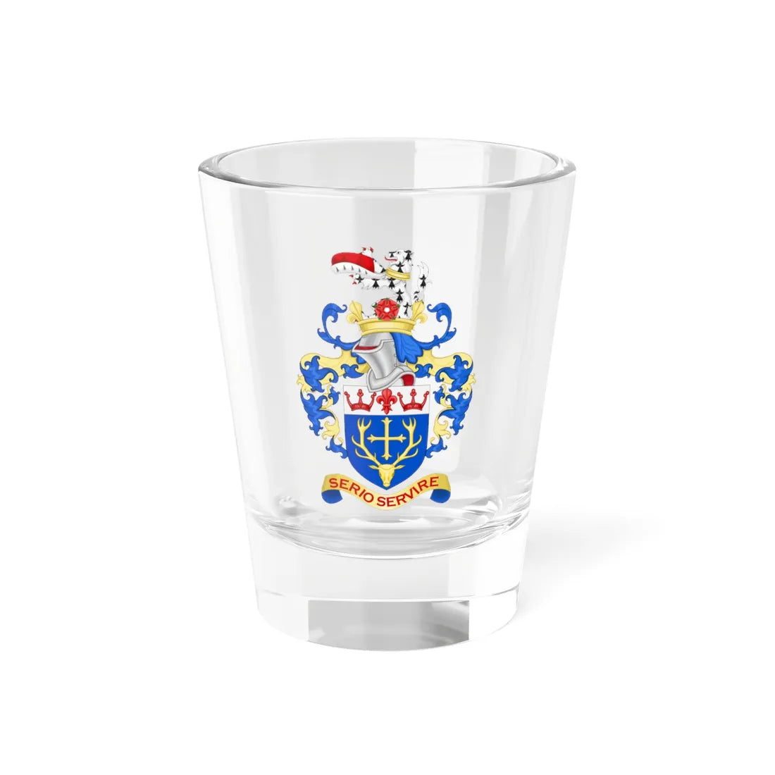 Arms of East Dorset and Wimborne District Council (England) (Coat of Arms) Shot Glass 1.5oz 1.5oz - Go Mug Yourself