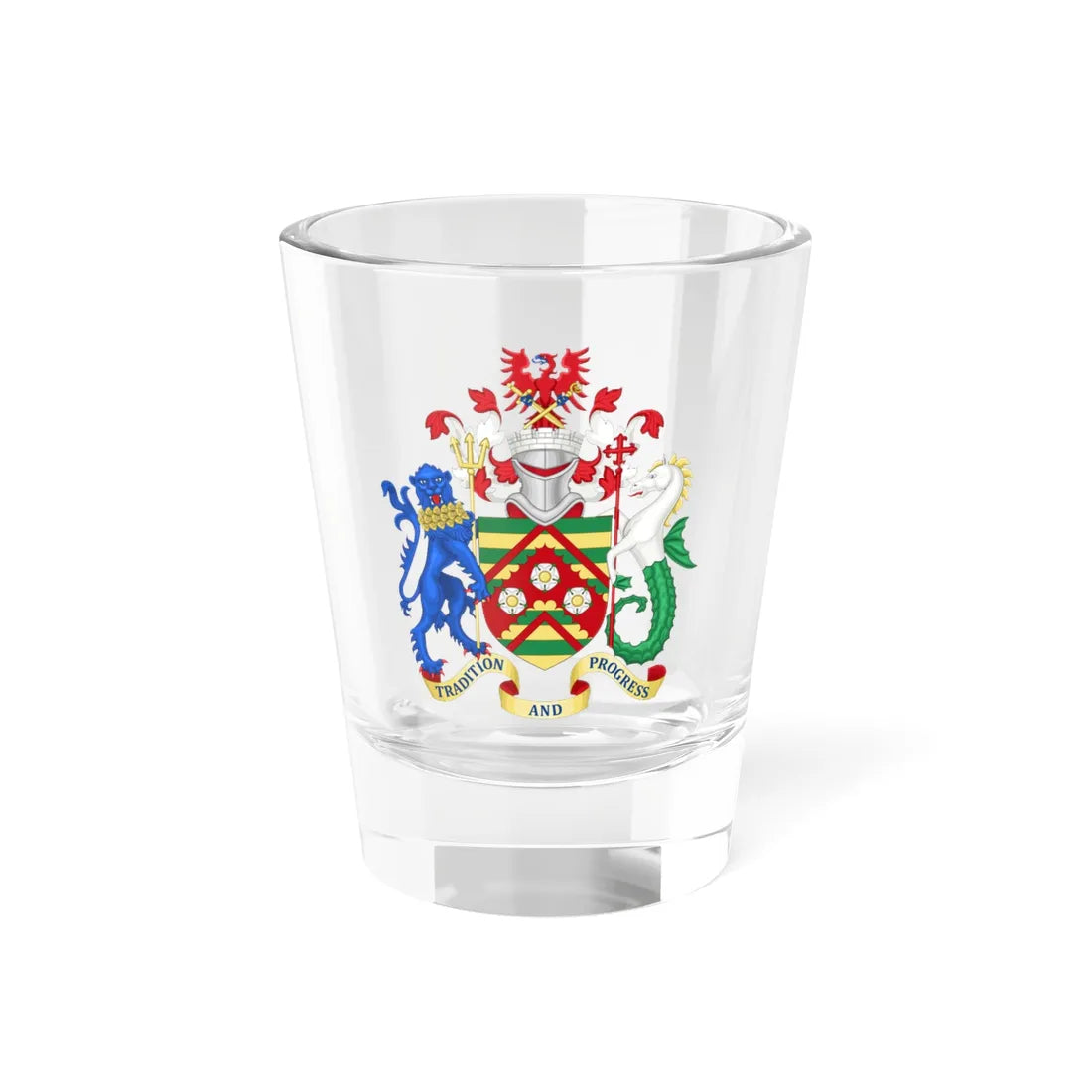 Arms of East Riding of Yorkshire Council (England) (Coat of Arms) Shot Glass 1.5oz 1.5oz - Go Mug Yourself