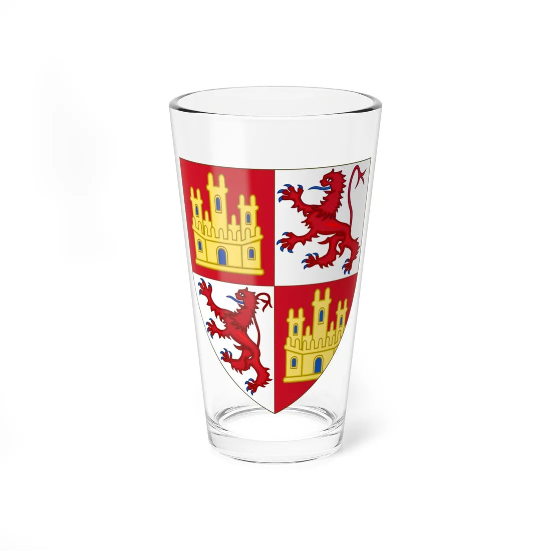 Arms of Eleanor of Castile Queen of England (England) (Coat of Arms) Pint Glass 16oz 16oz - Go Mug Yourself