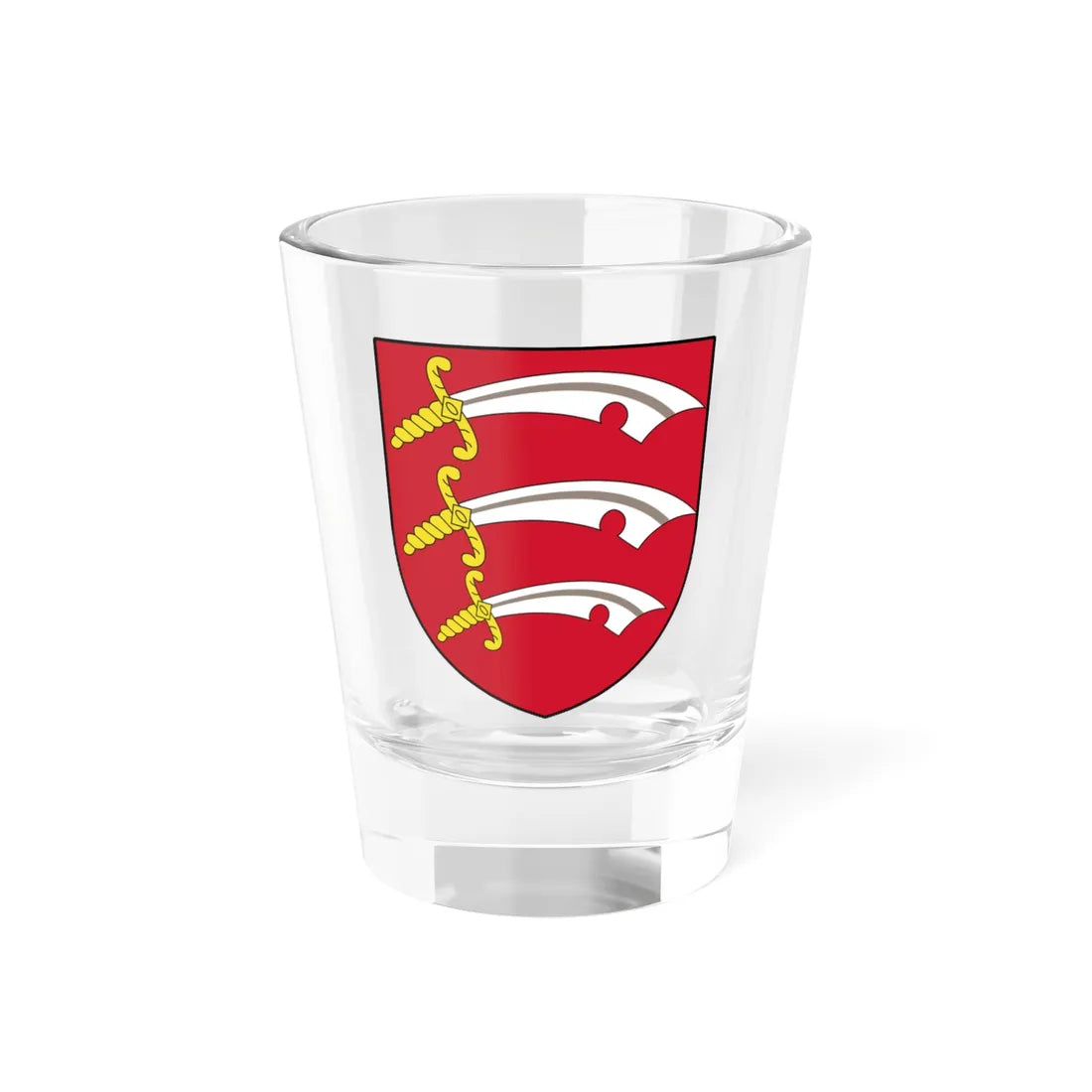 Arms of Essex (England) (Coat of Arms) Shot Glass 1.5oz 1.5oz - Go Mug Yourself