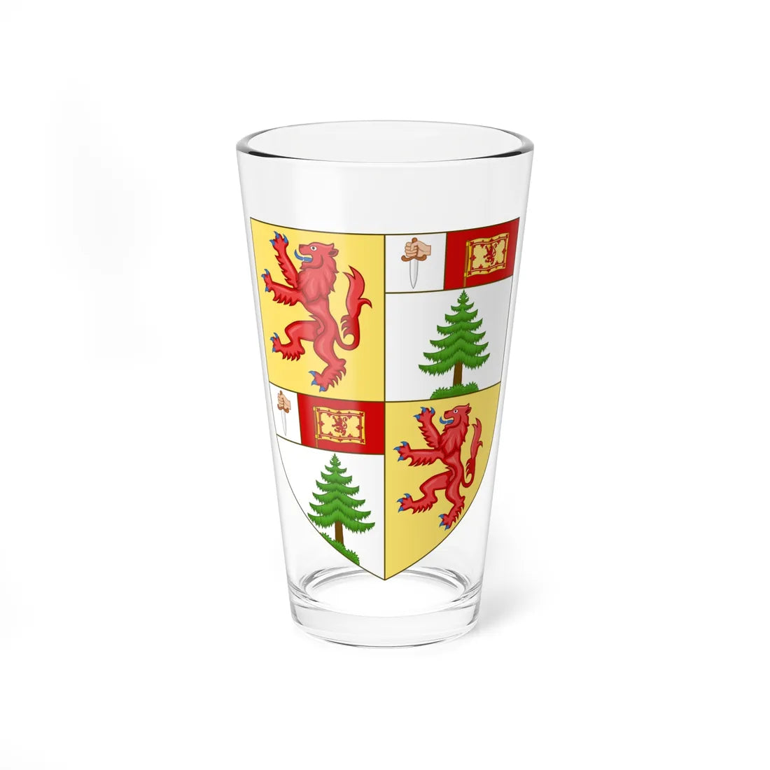Arms of Farquharson of Invercauld (Scotland) (Coat of Arms) Pint Glass 16oz 16oz - Go Mug Yourself