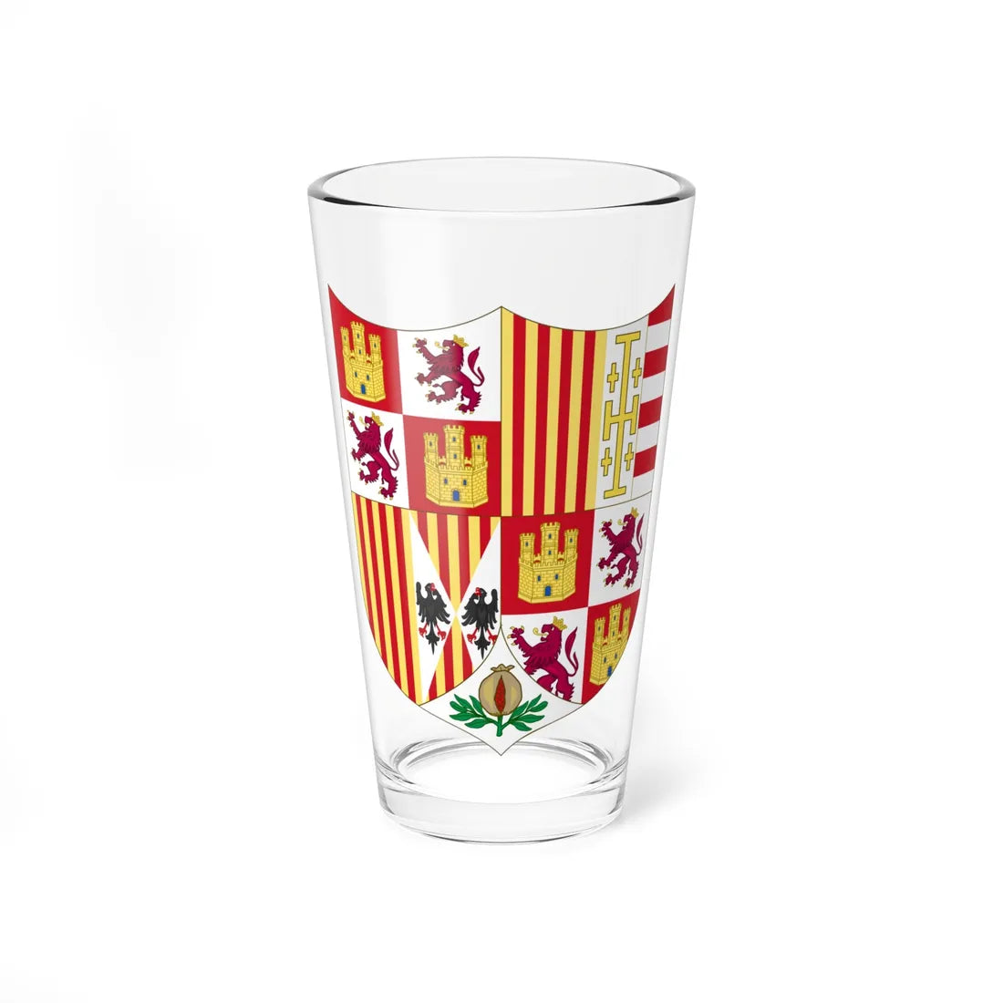 Arms of Ferdinand II of Aragon 1504-1513 (Spain) (Coat of Arms) Pint Glass 16oz 16oz - Go Mug Yourself