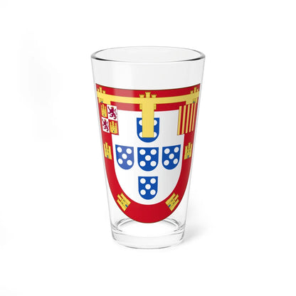 Arms of Ferdinand of Portugal Duke of Guarda (Portugal) (Coat of Arms) Pint Glass 16oz 16oz - Go Mug Yourself