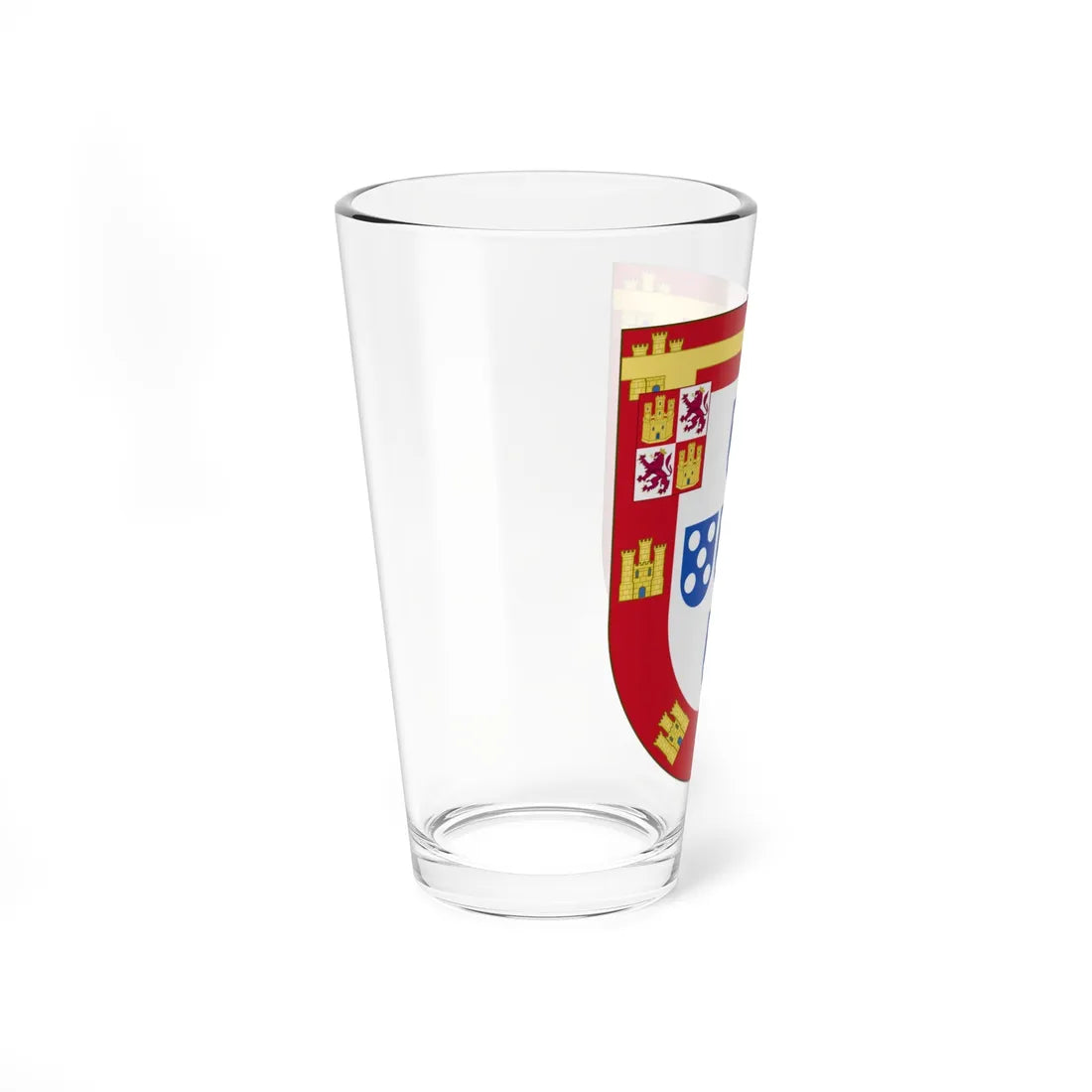 Arms of Ferdinand of Portugal Duke of Guarda (Portugal) (Coat of Arms) Pint Glass 16oz - Go Mug Yourself