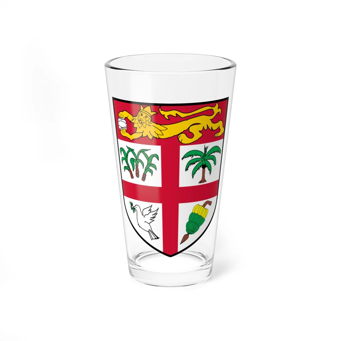 Arms of Fiji (Fiji) (Coat of Arms) Pint Glass 16oz 16oz - Go Mug Yourself