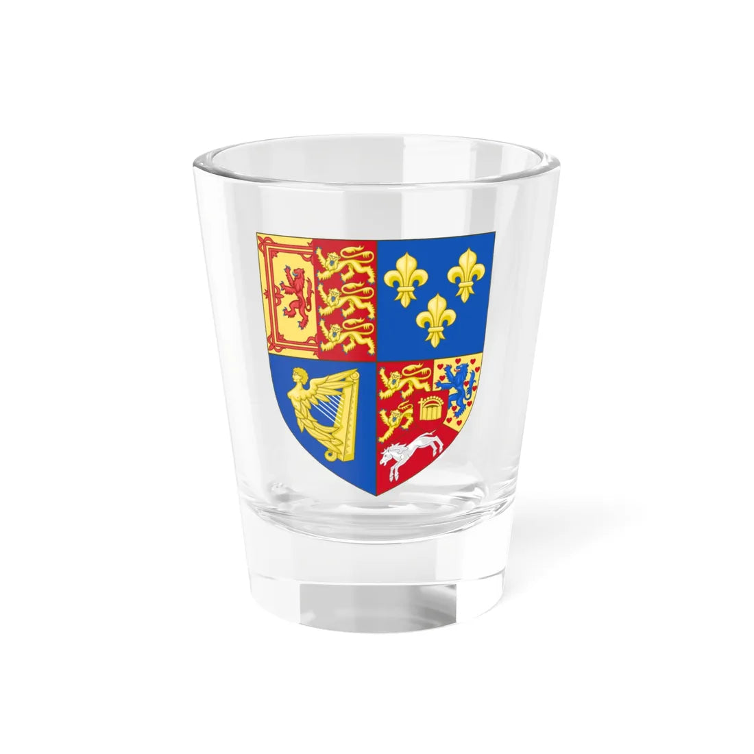 Arms of Great Britain in Scotland 1714-1801 (United Kingdom) (Coat of Arms) Shot Glass 1.5oz 1.5oz - Go Mug Yourself