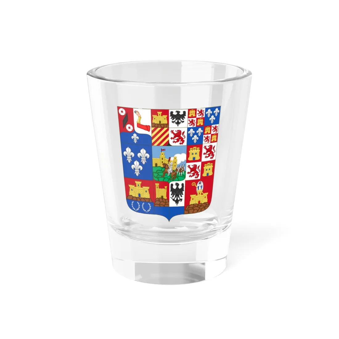 Arms of Guadalajara Province 1931- 1939 (Spain) (Coat of Arms) Shot Glass 1.5oz 1.5oz - Go Mug Yourself