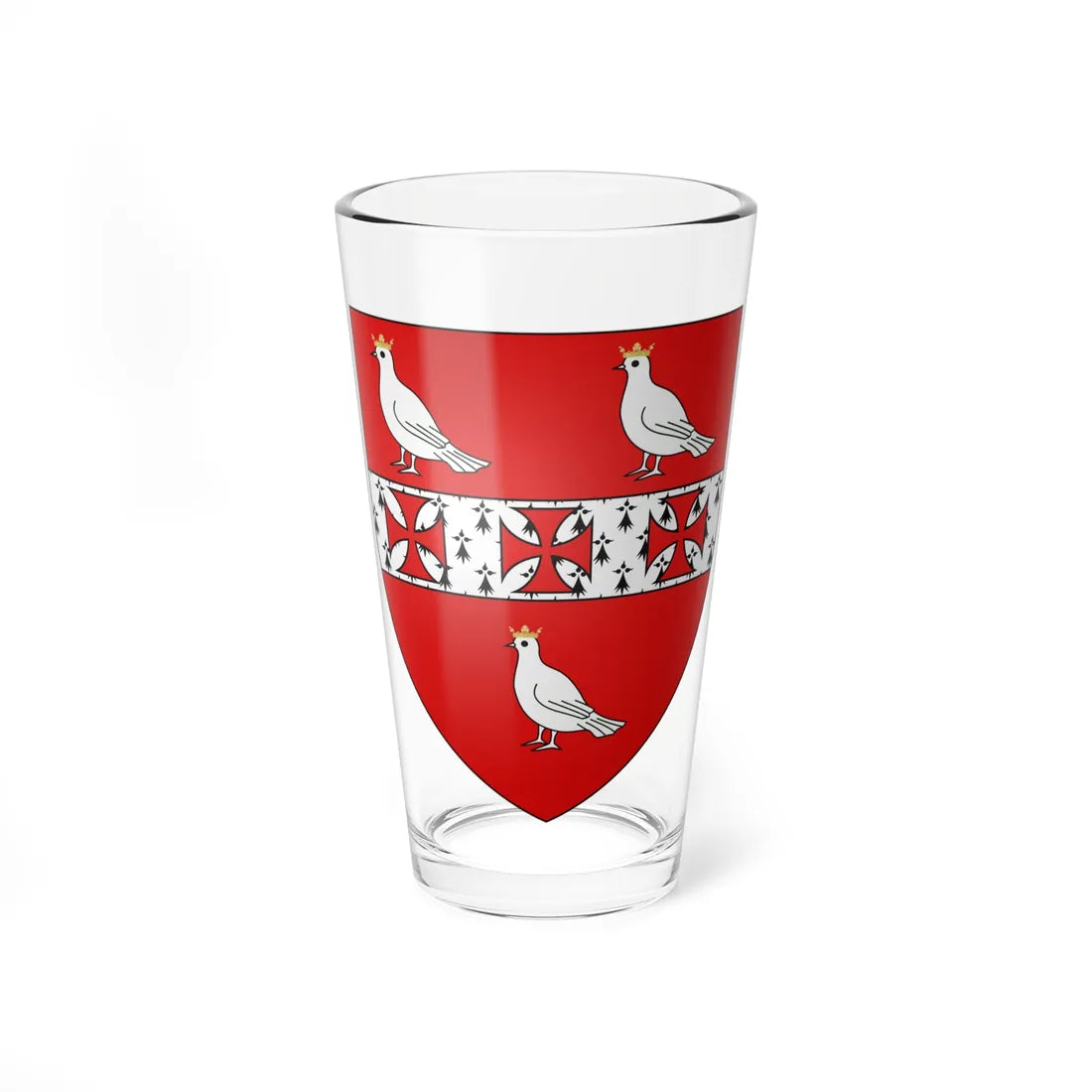 Arms of Hamilton of Hameldon (Scotland) (Coat of Arms) Pint Glass 16oz 16oz - Go Mug Yourself