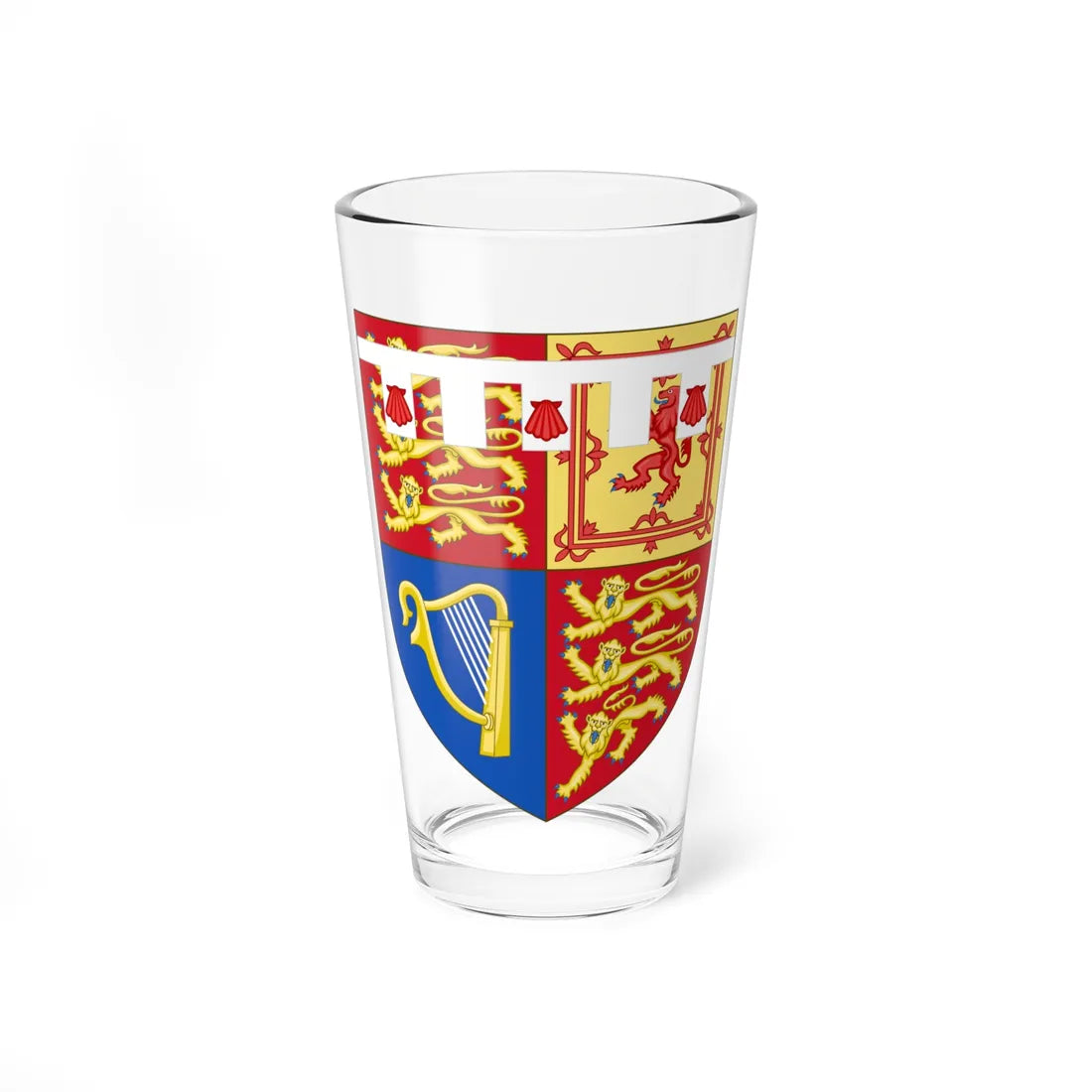 Arms of Harry Duke of Sussex 2015-2022 (United Kingdom) (Coat of Arms) Pint Glass 16oz 16oz - Go Mug Yourself
