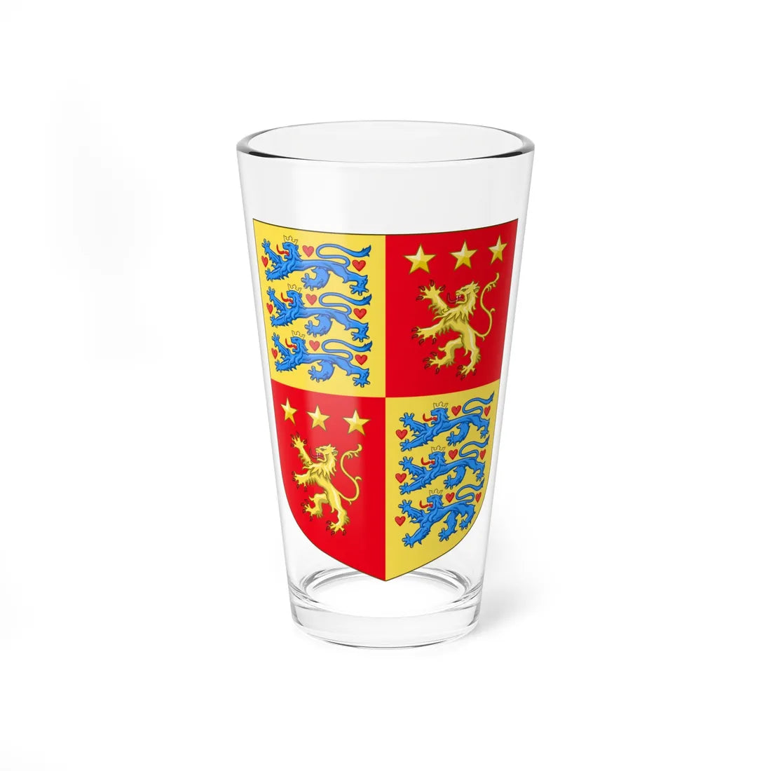 Arms of Henrik Prince Consort of Denmark (Denmark) (Coat of Arms) Pint Glass 16oz 16oz - Go Mug Yourself