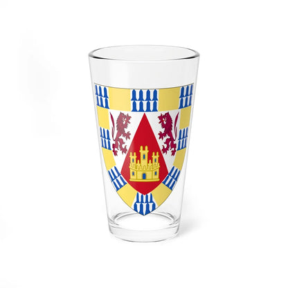 Arms of Henry II of Castile before his accession (Spain) (Coat of Arms) Pint Glass 16oz 16oz - Go Mug Yourself