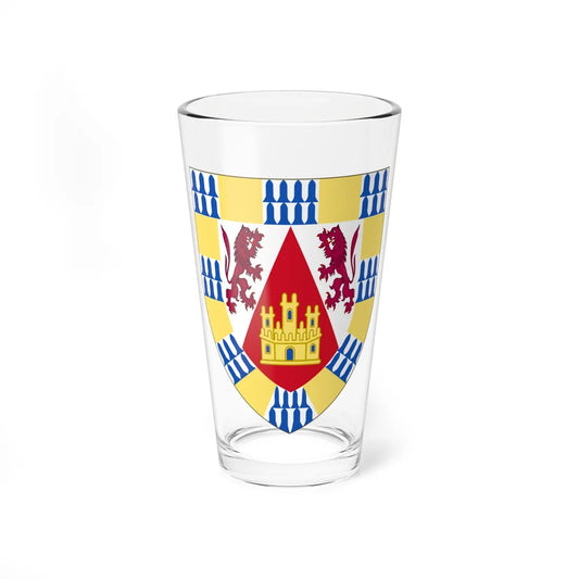 Arms of Henry II of Castile before his accession (Spain) (Coat of Arms) Pint Glass 16oz 16oz - Go Mug Yourself