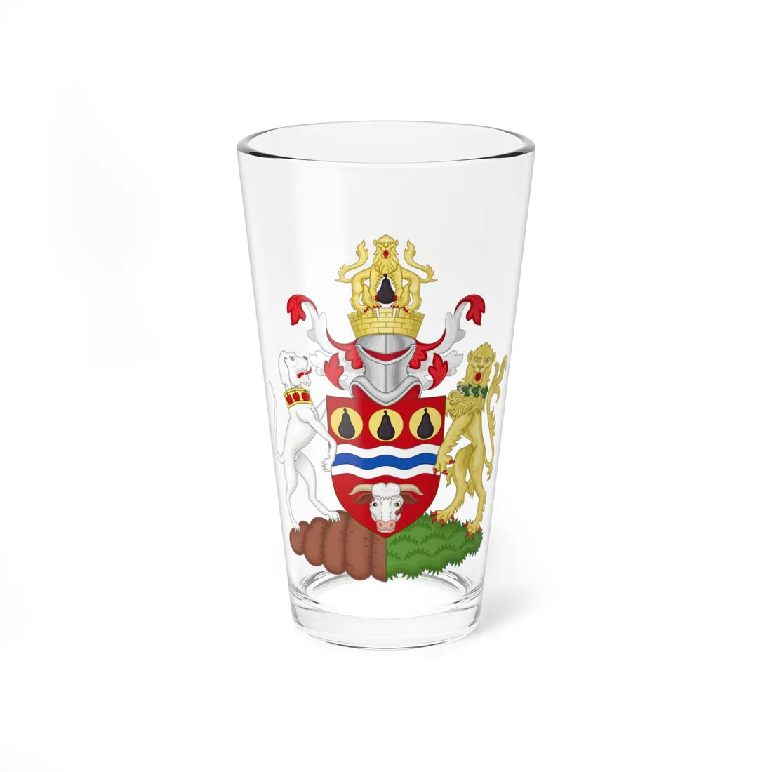 Arms of Hereford and Worcester County Council (England) (Coat of Arms) Pint Glass 16oz - Go Mug Yourself