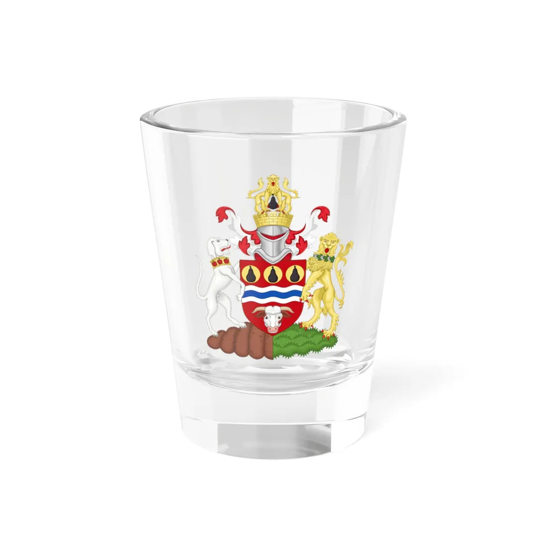 Arms of Hereford and Worcester County Council (England) (Coat of Arms) Shot Glass 1.5oz 1.5oz - Go Mug Yourself