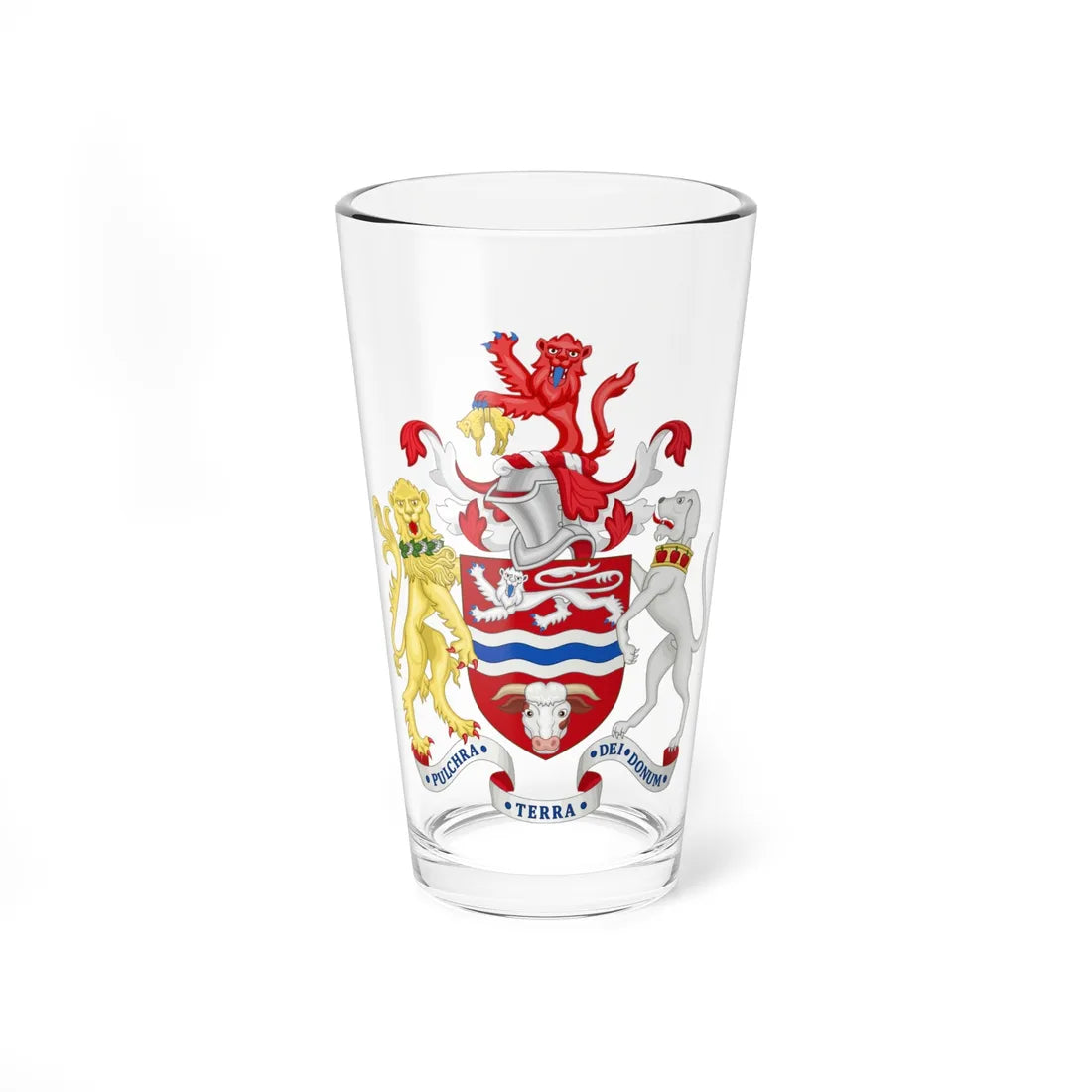 Arms of Herefordshire County Council (England) (Coat of Arms) Pint Glass 16oz 16oz - Go Mug Yourself